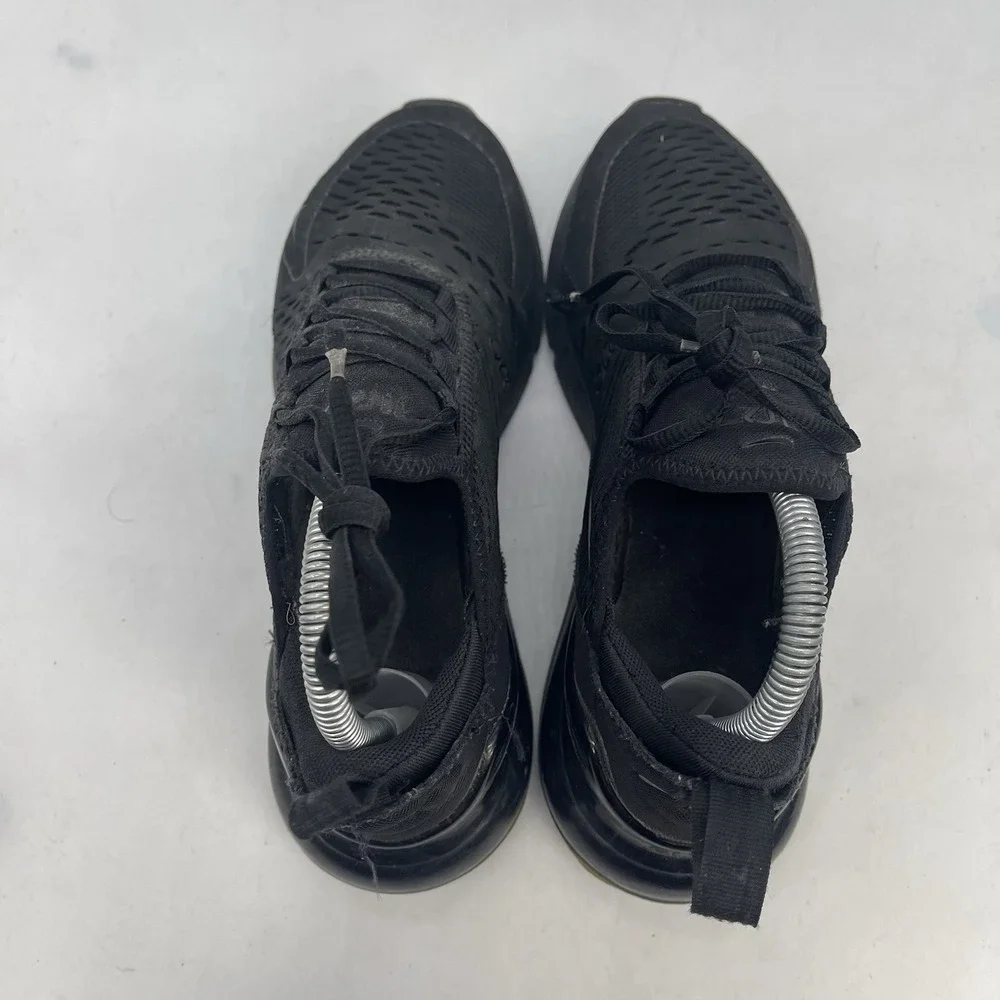 Nike Air Max 270 Triple Black Shoes Womens 7.5 Trainers Lace Up Running Casual